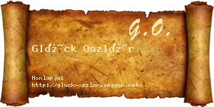 Glück Oszlár névjegykártya